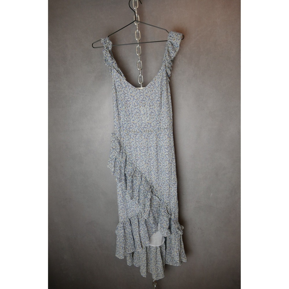 LoveShackFancy Maeve Dress Veranda Blue Ditsy Floral‎ Silk Ruffle Dress Size 4